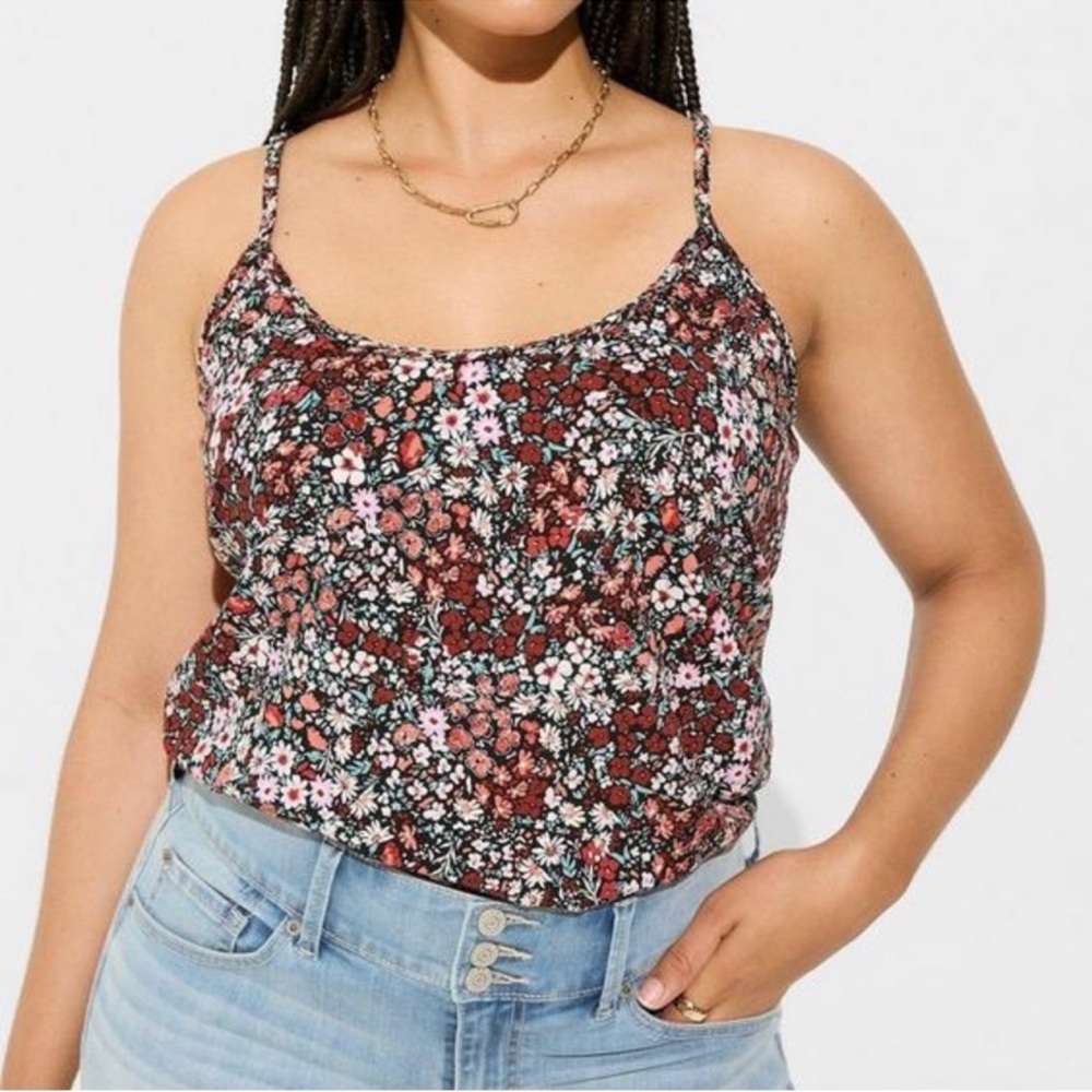 Torrid - NWT Sz 1X Floral Challis Braided Sleeveless Tank